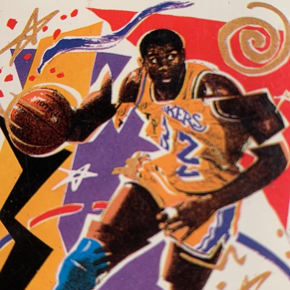 1990 NBA Hoops Magic Johnson Art Checklist Rare LA Lakers vintage collectible - Picture 16 of 17